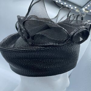 Vintage Crinoline Black Fascinator Kentucky Derby Church Hat